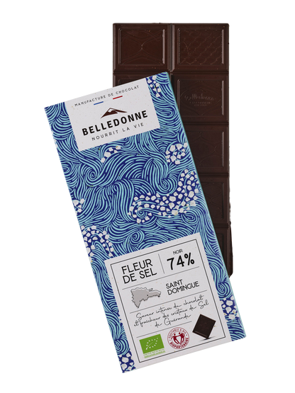 Belledonne -- Tablette dégustation - chocolat noir 74% fleur de sel - 100 g