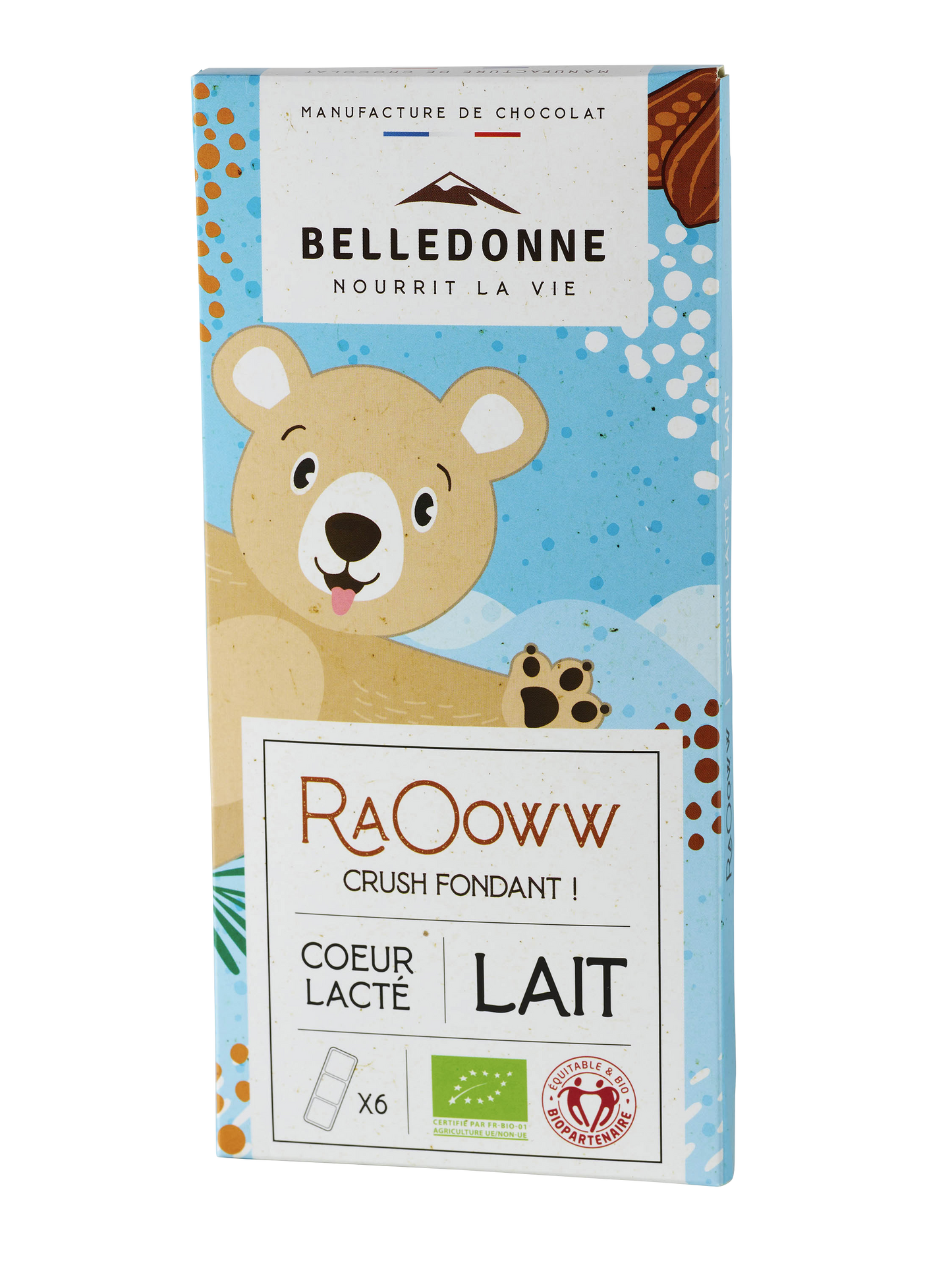 Belledonne -- Tablette enfant - chocolat au lait coeur lacté - 80 g