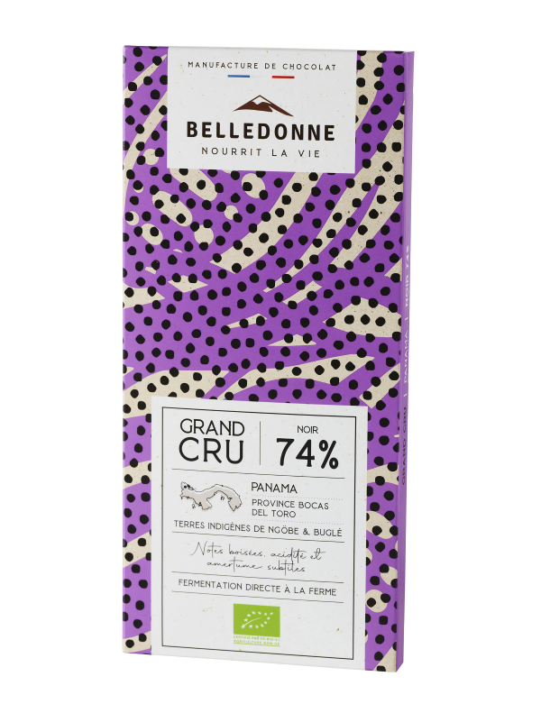 Belledonne -- Tablette noir 74% panama - 100 g