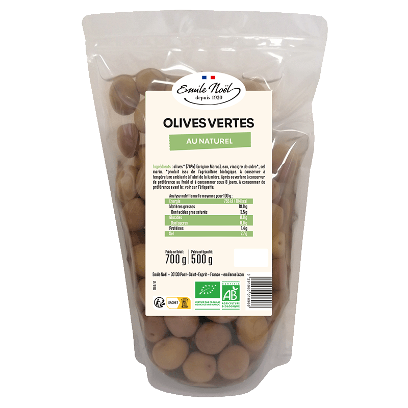 émile Noël -- Olives vertes bio - 700 g