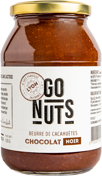 Go Nuts -- Beurre de cacahuètes chocolat noir bio - 500 g