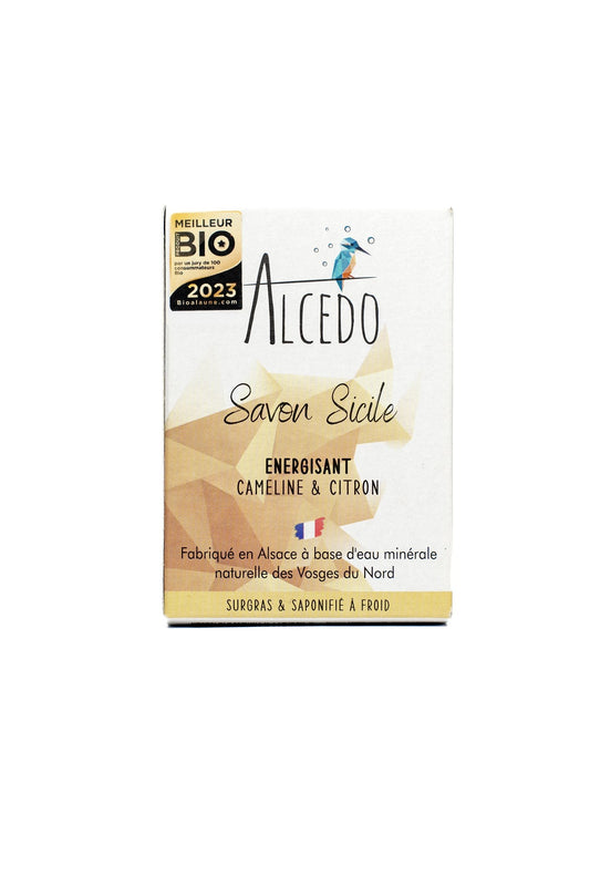 Alcedo -- Savon sicile bio - meilleur produit bio 2023 (avec étui) - 100 g