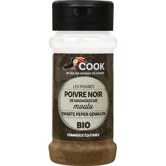 Cook épices -- Poivre noir moulu bio (origine Madagascar) - 45 g