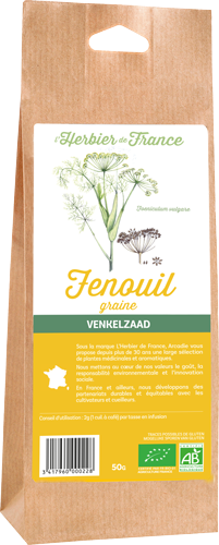 Herbier De France -- Graines de fenouil bio (origine France) - 50 g