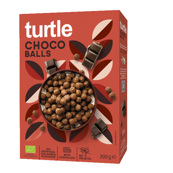 Turtle -- Boules de céréales croustillantes bio au chocolat - 300 g