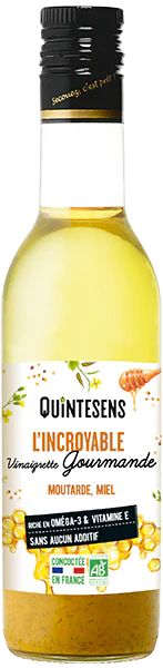 Quintesens -- L'incroyable vinaigrette gourmande moutarde et miel bio - 360 ml