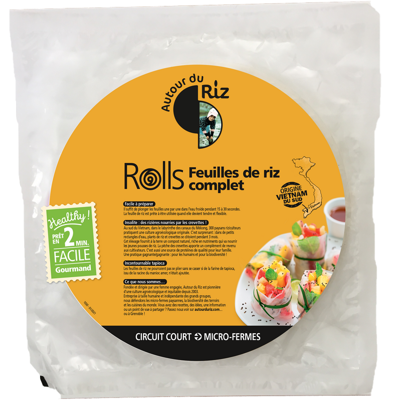 Autour Du Riz -- Feuilles de riz complet bio - 28cm - 150 g