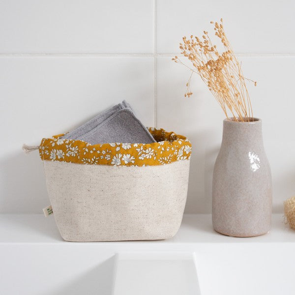 Angie Be Green -- Kit lingettes démaquillantes : 10 lingettes (tencel) + pochon (coton enduit)