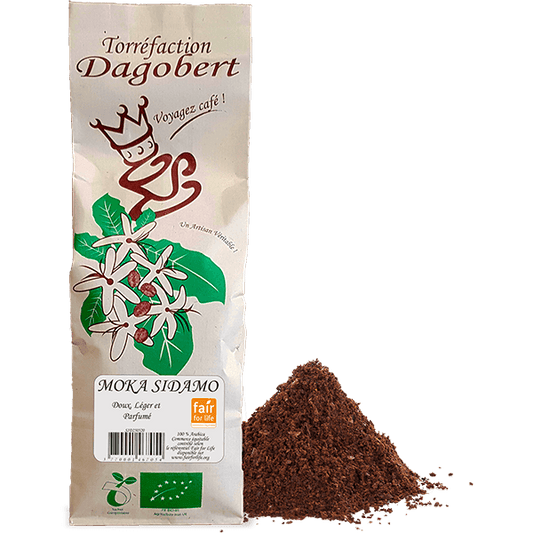 Les Cafés Dagobert -- Moka sidamo 100% arabica, bio et equitable - moulu/filtre (origine Ethiopie) - 500 g