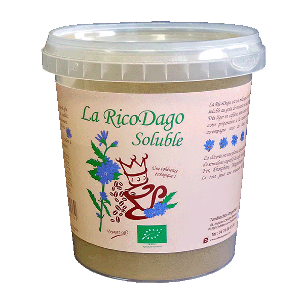 Les Cafés Dagobert -- Mélange RicoDago - 100% arabica, bio et équitable - Soluble - 200 g