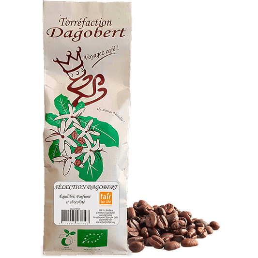 Les Cafés Dagobert -- Mélange sélection 100% arabica bio et équitable - grains - 1 kg